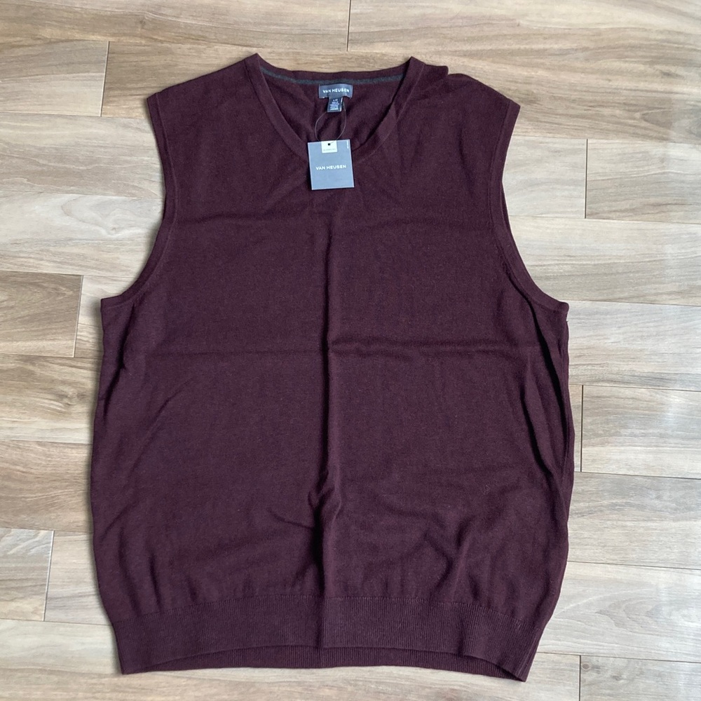 Van Heusen pullover classic fit sweater vest business casual office preppy L - Picture 13 of 17